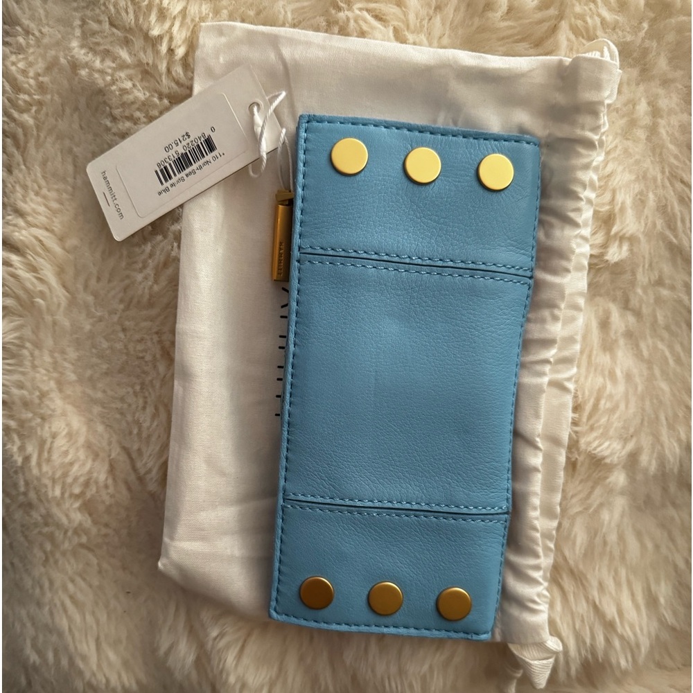 Beautiful blue stylish Hammitt wallet with lots of room for cards.